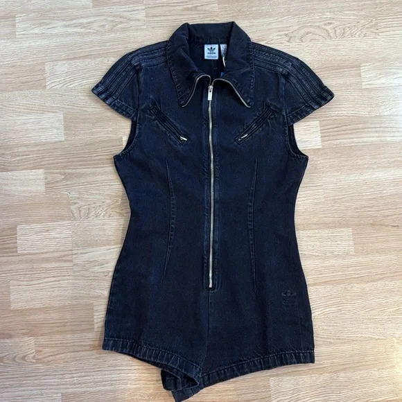 Adidas Fashion Montreal Denim Playsuit Black 
Size Small - Picture 12 of 15